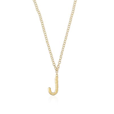 Letter J gold necklace