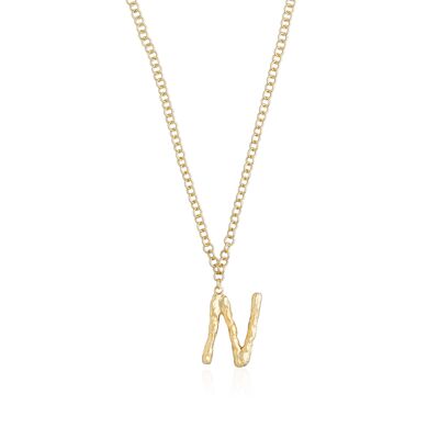 Necklace with gold initial letter N