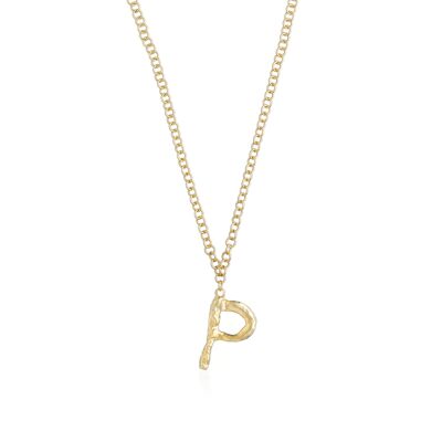Letter P gold necklace