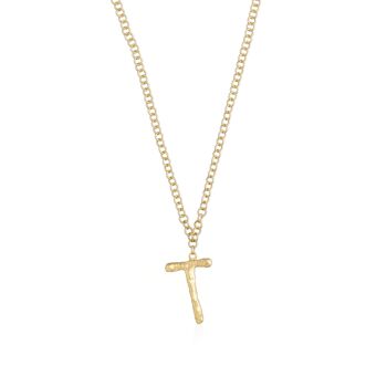 Collier or lettre T 1