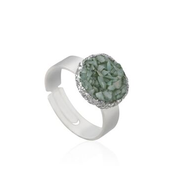 Bague Caribe en argent avec nacre aigue-marine 1