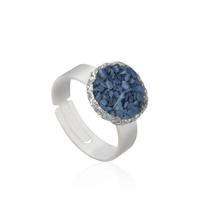 Silver ring with sky blue stone nacre celeste ducado