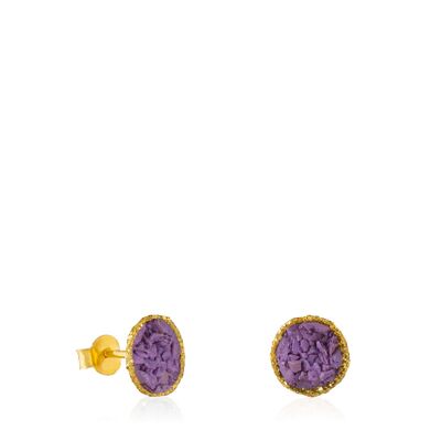 Gold Venus sleepers with violet mother-of-pearl medium size