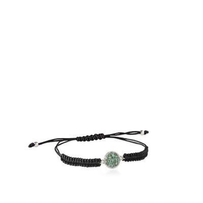 Bracciale Caribbean in argento e cordino con madreperla acquamarina