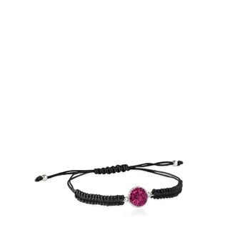 Bracelet en argent et cordon de bougainvilliers avec nacre violette 1