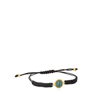 Bracelet en or et cordon des Caraïbes avec nacre aigue-marine 1