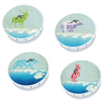 Pack of 4 metal boxes * child-animal