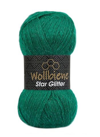 Achat Wollbienne Star Glitter Simli vert 09 paillettes laine à tricoter  laine métallique tricot au crochet en gros