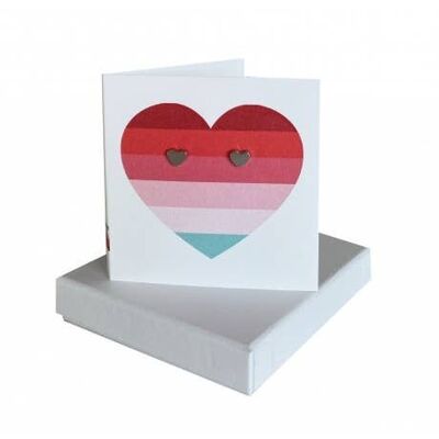 Love Heart Red Card - Heart Earrings , sku036