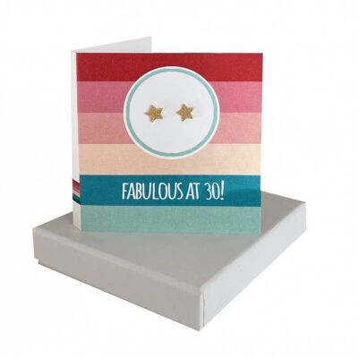 Fabulous at 30 Card - Gold Sparkly Stars , sku038
