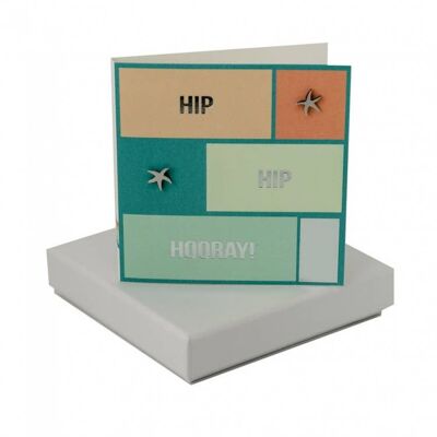 Hip Hip Hooray Card - Starfish Earrings , sku057