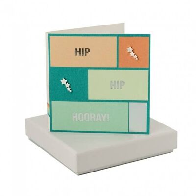 Hip Hip Hooray Card - Shooting Star Earrings , sku058