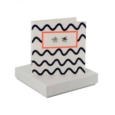 Waves Card - Starfish Earrings , sku065