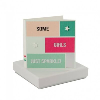Some Girls Sparkle Card - Sparkly Star Studs , sku072