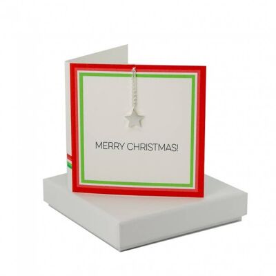 Merry Christmas Card - Star Necklace , sku074