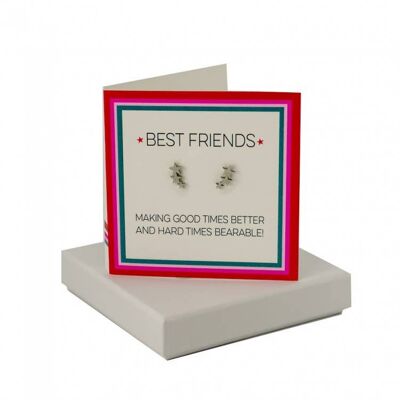 Best Friends Card - Shooting Star Earrings , sku082