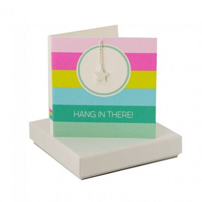 Hang in There Circle Stripe Card - Star Necklace , sku088