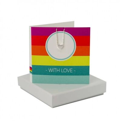 With Love Circle Stripe Card - Heart Necklace , sku096