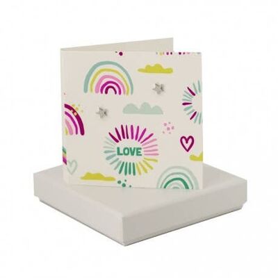 Rainbow and Clouds Card - Star Studs , sku104