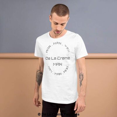 De La Creme MAN - Kurzarm-T-Shirt mit MAN-Print__Weiß / 4XL