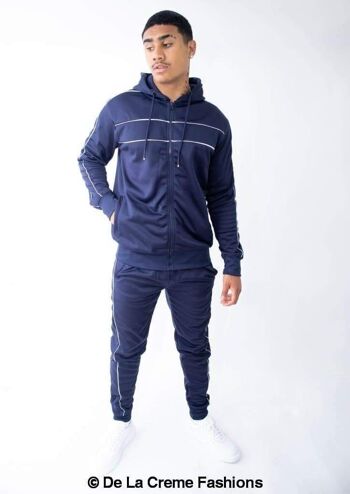 LIAM - Survêtement à capuche pour homme Poly Tech Piping Detail__Navy / XL 1