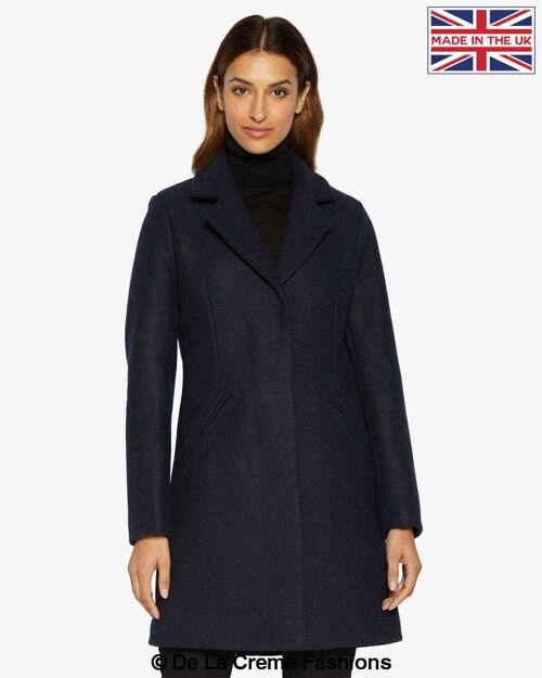 Sara Covert Button Up Coat__Navy / UK 16/EU 44/US 12