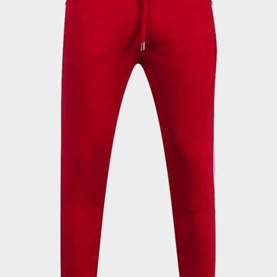 Brave Soul - Pantaloni da jogging slim fit da uomo rossi con dettaglio piping__XL