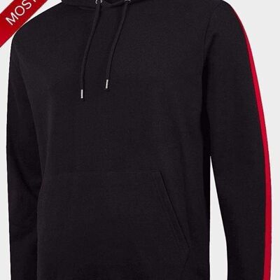 Brave Soul - Sudadera con capucha de bolsillo con forro polar negro para hombre__XL