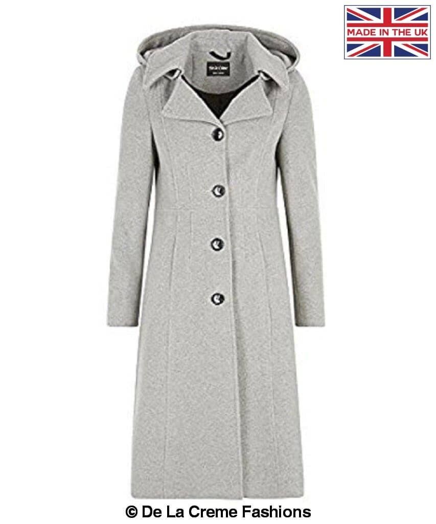 Hooded wool coat sales womens uk