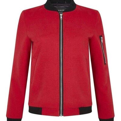 De La Creme - Women's Long Sleeve Varsity Bomber Jacket__Red / L (UK 14-16)