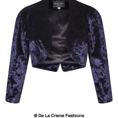 De La Creme - Bolero__Purple in velluto con apertura frontale da donna / UK 16/EU 44/US 12