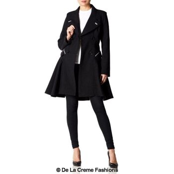 Manteau à double boutonnage Flarey Mac avec garniture en dents de chien pour femmes__Blanc / UK 20/EU 48/US 16 2