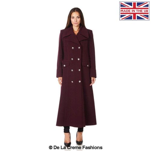 Carmelle Double Breasted Maxi Coat__Wine / UK 8/EU 36/US 4