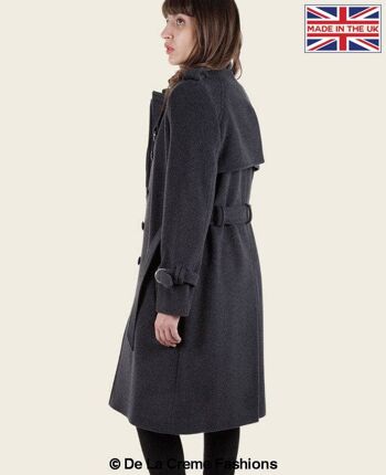 VENTURA - Trench-coat élégant sans col sur mesure__Gris / UK 18/EU 46/US 14 2
