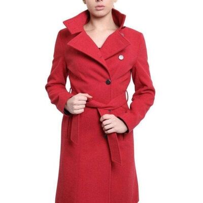 De La Creme - Cappotto Keep It Simple da donna alla lunghezza dell'anca__Rosso / UK 20/EU 48/US 16