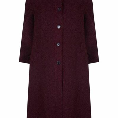 Damen Wolle & Kaschmirmischung Plus Size Long Coat__Wine / UK 24/EU 52/US 20