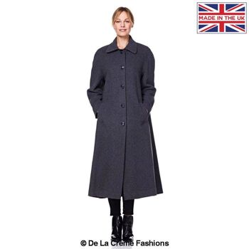 Manteau long en laine et cachemire mélangés grande taille pour femmes__Wine / UK 24/EU 52/US 20 2