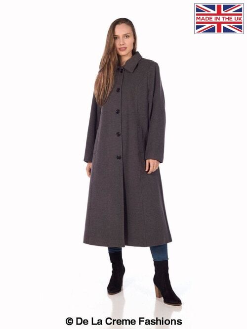 De La Creme - Womens Longline Hooded Winter Coat__Grey / UK 26/EU 54/US 22