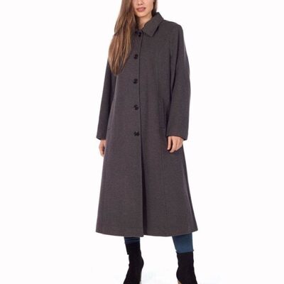 De La Creme - Langer Kapuzen-Wintermantel Damen__Grey / UK 26/EU 54/US 22