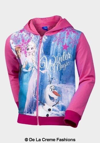 Veste à capuche à capuche Disney La Reine des neiges pour filles__Rose / 7-8 ans 1