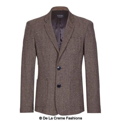 De La Creme MAN - Blazer de mezcla de lana y cachemir para hombre__Gris medio / 3XL