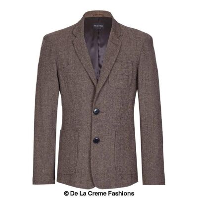 De La Creme MAN - Men's Wool & Cashmere Blend Blazer__Mid Grey / 3XL
