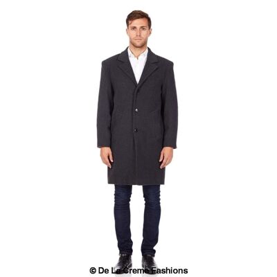 Cappotto di sicurezza formale in misto lana e cashmere da uomo__ Charcoal / 5XL (54) / Nessuno
