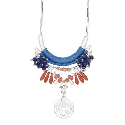 Kragen boho CHARALÁ mykonos azul y cobre