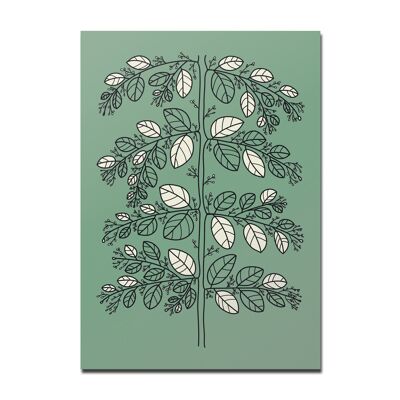 Postkarte Bäumchen grün