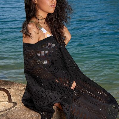 BLACK CAFTAN LIBRA DRESS