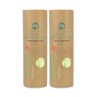 Reusable Bamboo Kitchen Roll - two rolls