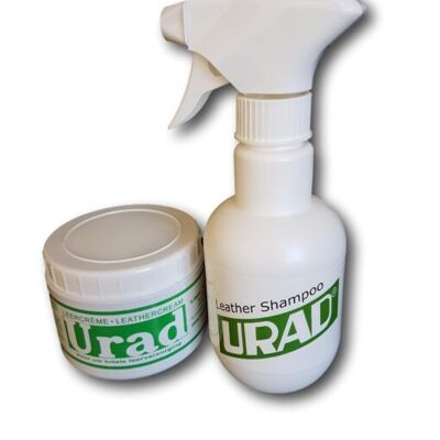 Urad leather care combi. Cleans, nourishes and shines