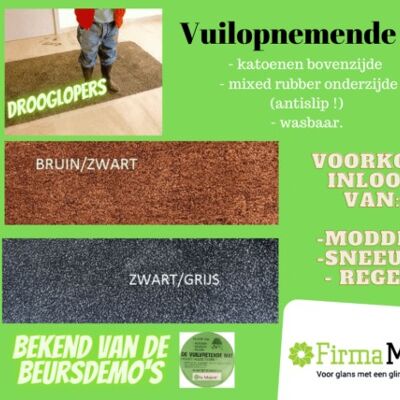 Dirt-absorbing mats. Prevent walk-in, non-slip and washable