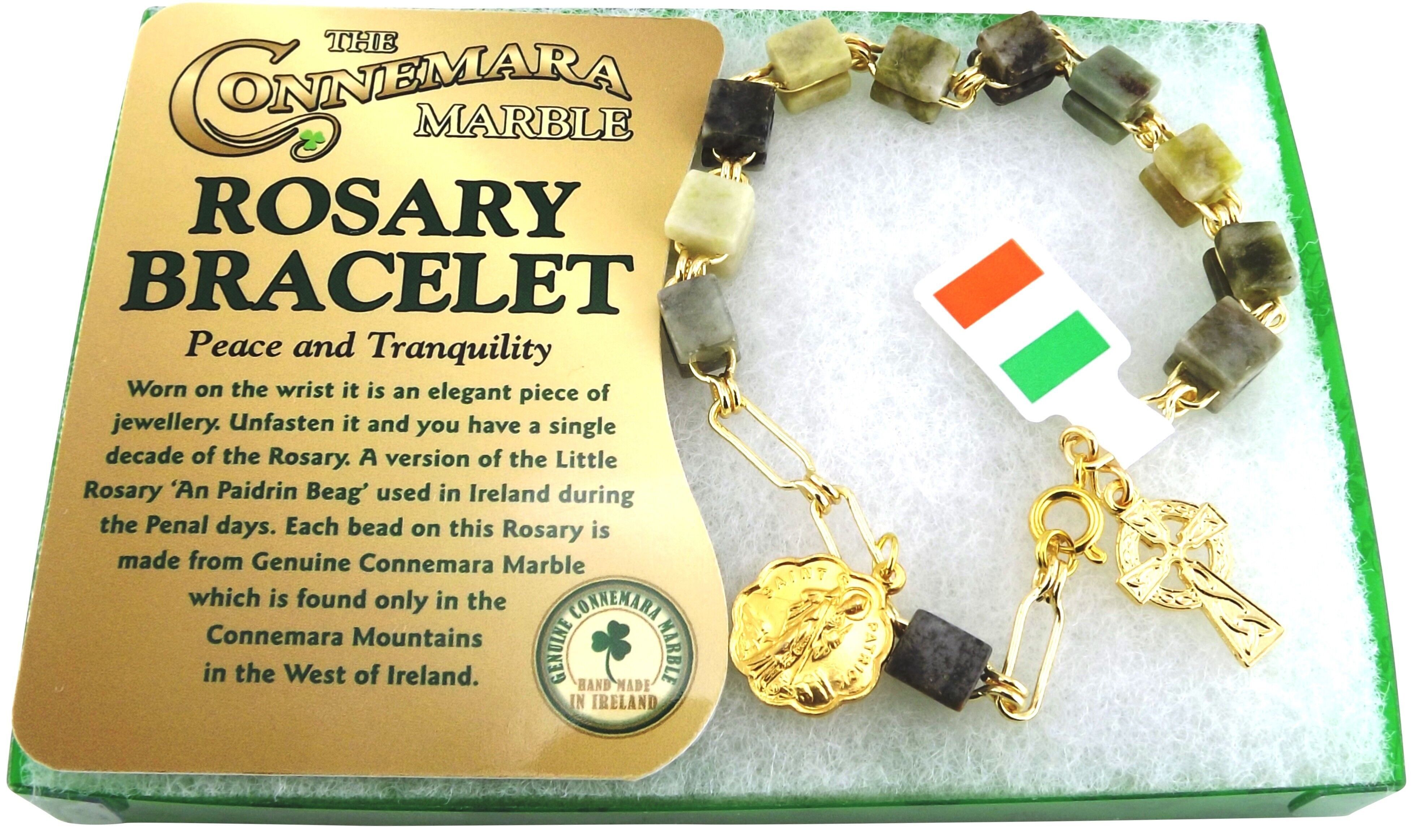 BRACCIALE ROSARIO IN MARMO CONNEMARA CON SCATOLA